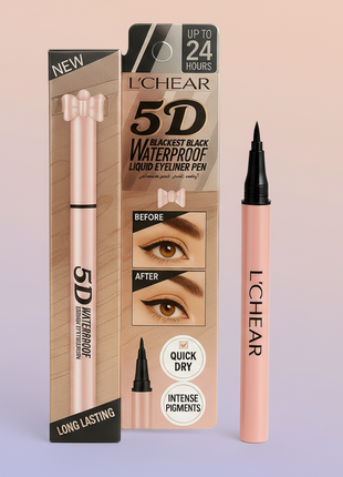 L'Chear 5D Waterproof Liquid Eyeliner Pen with packaging on a white background
