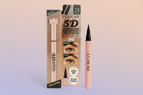 L'Chear 5D Waterproof Liquid Eyeliner Pen with packaging on a white background