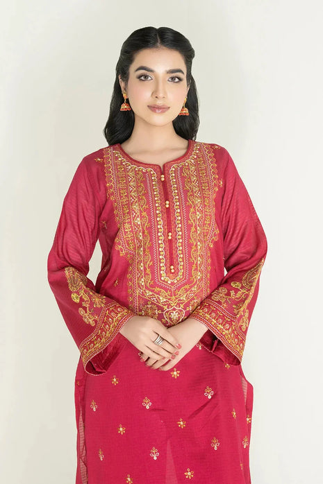 2PC Stitched Embroidered Lawn Shirt & Trouser | RKTE-3854 Embroidered KHAS STORES 