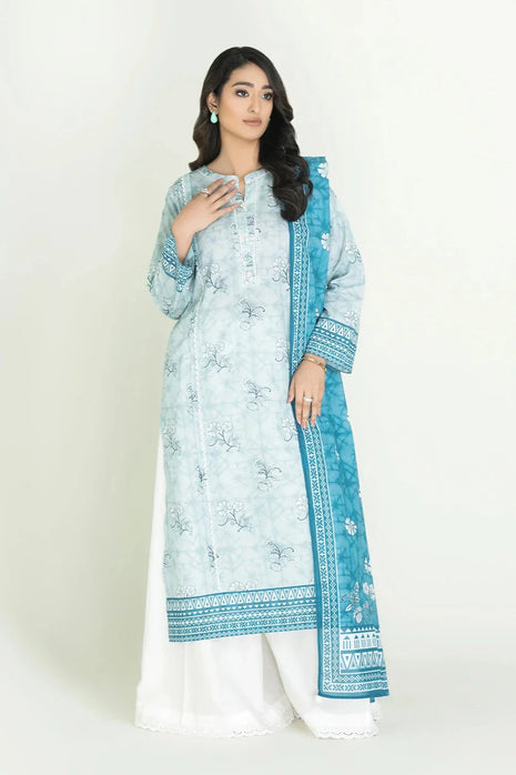 2PC Stitched Printed Lawn Shirt & Dupatta | RTW-KSD-3871 Printed KHAS STORES 