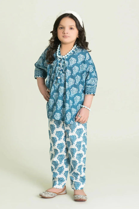 2PC Stitched Printed Lawn Shirt & Trouser | RTW-KST-3463 K Printed KHAS STORES 