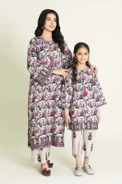 2PC Stitched Printed Lawn Shirt & Trouser | RTW-KST-3466 K Printed KHAS STORES 