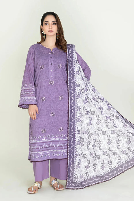 3PC Stitched Embroidered Lawn Suit | KL-RTW-3902 Embroidered KHAS STORES 