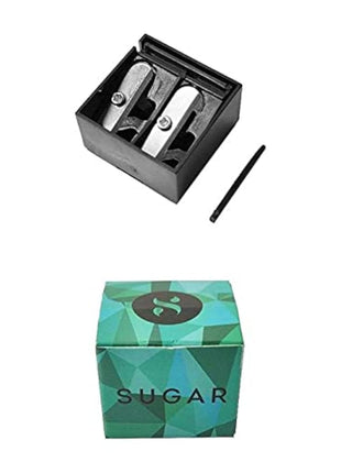 Pencil sharpener set with a 'SUGAR' branded box on a white background
