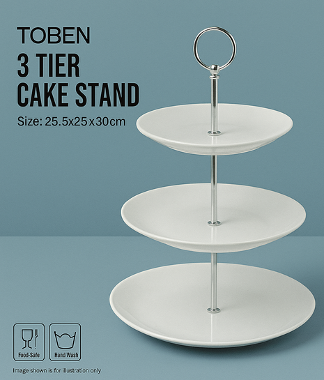 TOBEN 3-TIER CAKE STAND - WHITE