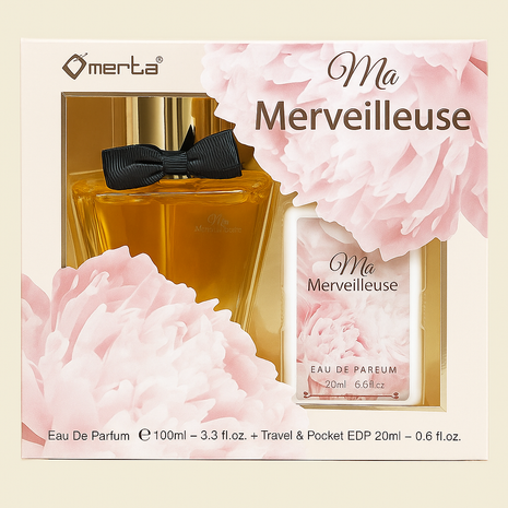 MERTA-Ma Merveilleuse EAU DE Parfum 100ml - 3.3 Fl.Oz. + Travel & Pocket Edp 20 Ml - 0.6 Fl.Oz.