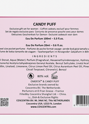 MERTA - CANDY PUFF - EAU DE Parfum 100ml - 3.3fl.Oz. + Travel & Pocket EDP 20ml - 0.6 Fl.Oz