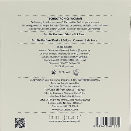 TECHNOTRONICS WOMAN - EAU DE PARFUM 100ML - 3.3 FL.OZ. + 30 ML - 1.0 FL.OZ.