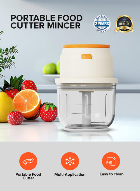 Rechargeable Mini Chopper - Durable Stainless-Steel Blades