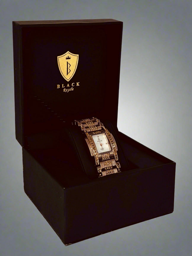 BLACK ROYALE LADIES - FANCY WATCH - STONE - BRONZE