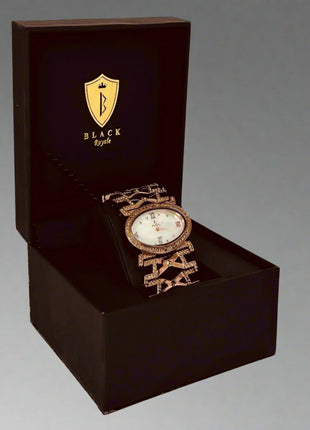 BLACK ROYALE LADIES - FANCY WATCH - BRONZE- BROWN STONE