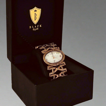 BLACK ROYALE LADIES - FANCY WATCH - BRONZE- BROWN STONE