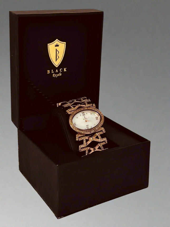 BLACK ROYALE LADIES - FANCY WATCH - BRONZE- BROWN STONE