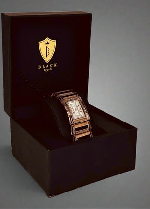 BLACK ROYALE LADIES - FANCY WATCH - BROWN STONE - BRONZE
