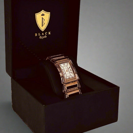 BLACK ROYALE LADIES - FANCY WATCH - BROWN STONE - BRONZE