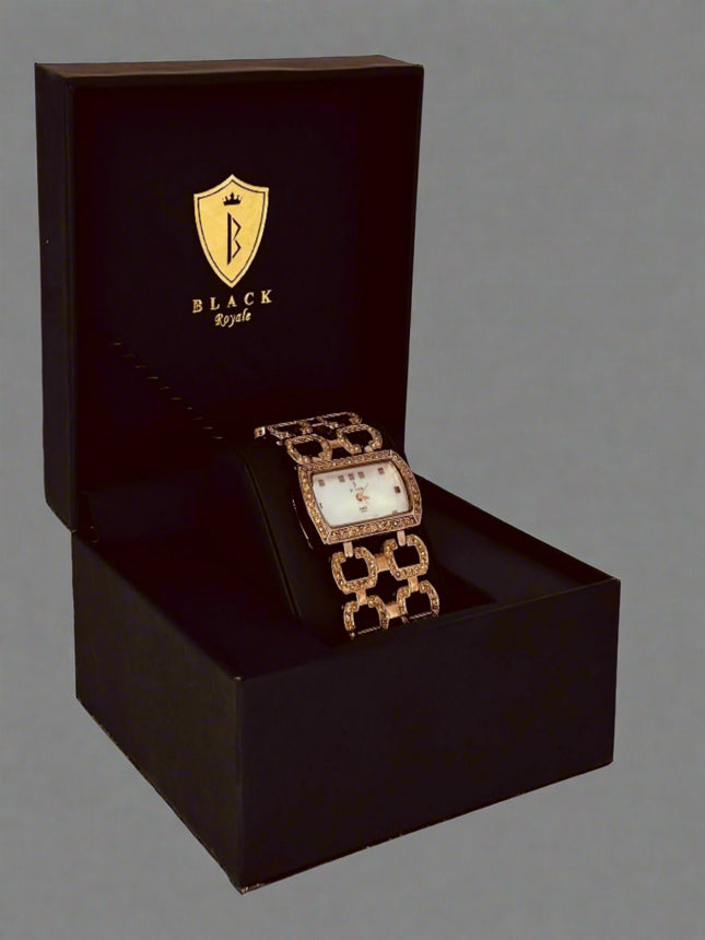 BLACK ROYALE LADIES - FANCY WATCH - STONE - BRONZE