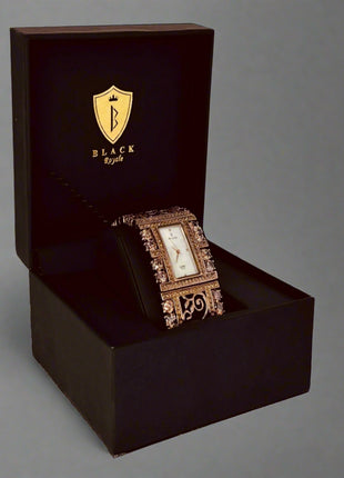 BLACK ROYALE LADIES - FANCY WATCH - BROWN STONE - BRONZE