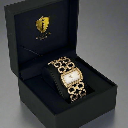 BLACK ROYALE LADIES - FANCY WATCH - STONE - GOLD
