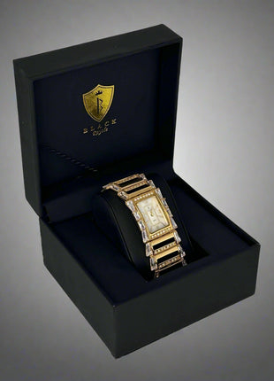BLACK ROYALE LADIES - FANCY WATCH - STONE SETTING - GOLD