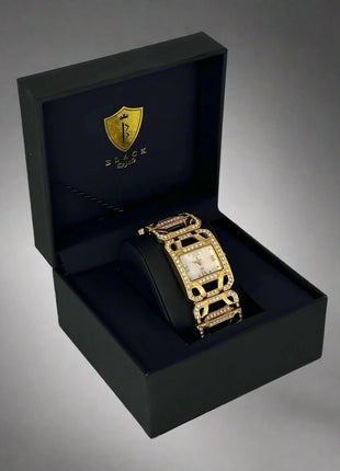 BLACK ROYALE LADIES - FANCY WATCH STONE SETTING - GOLD