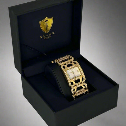 BLACK ROYALE LADIES - FANCY WATCH STONE SETTING - GOLD