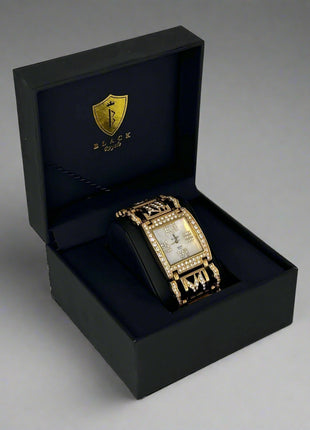 BLACK ROYALE LADIES - FANCY WATCH - SETTING STONE - GOLD