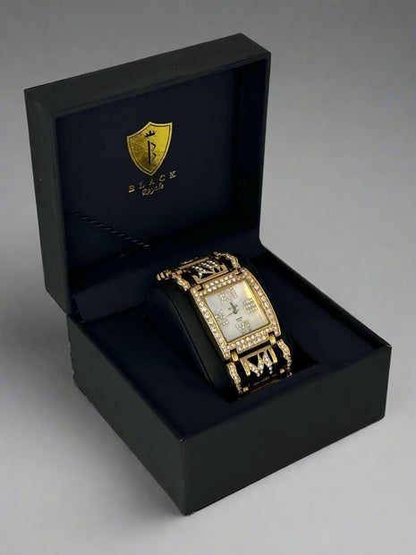 BLACK ROYALE LADIES - FANCY WATCH - SETTING STONE - GOLD