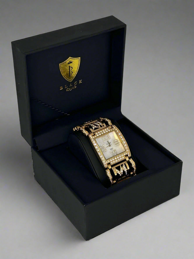 BLACK ROYALE LADIES - FANCY WATCH - SETTING STONE - GOLD
