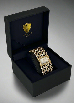 BLACK ROYALE LADIES - FANCY WATCH - SETTING STONE - GOLD