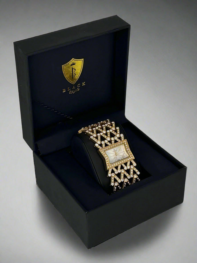 BLACK ROYALE LADIES - FANCY WATCH - SETTING STONE - GOLD