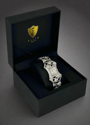BLACK ROYALE - LADIES FANCY SETTING STONE - SILVER