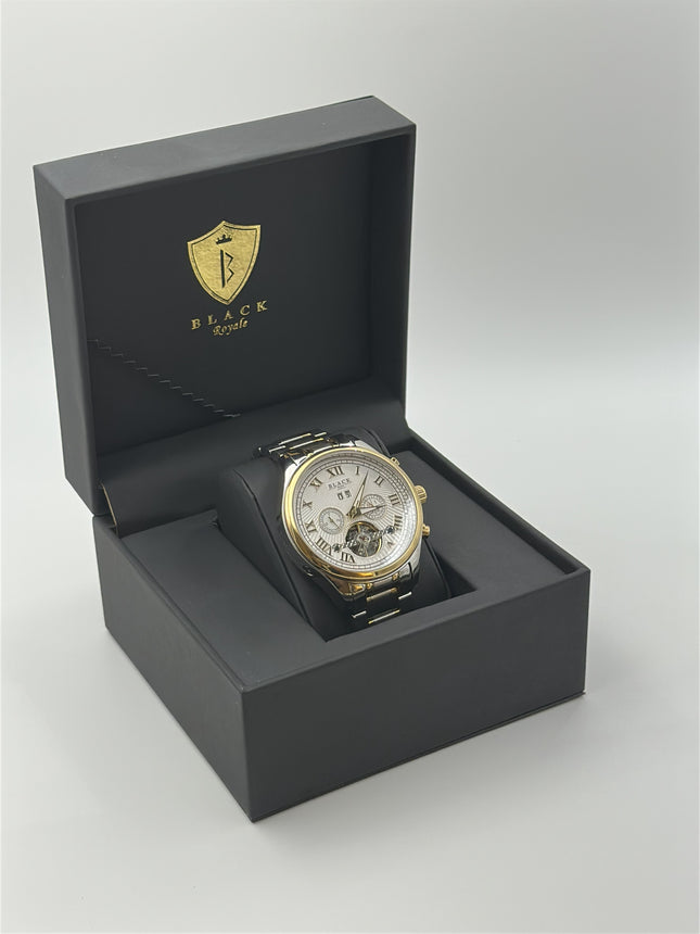 BLACK ROYALE TOURBILLON FLYWHEEL AUTOMATIC SILVER - GOLD