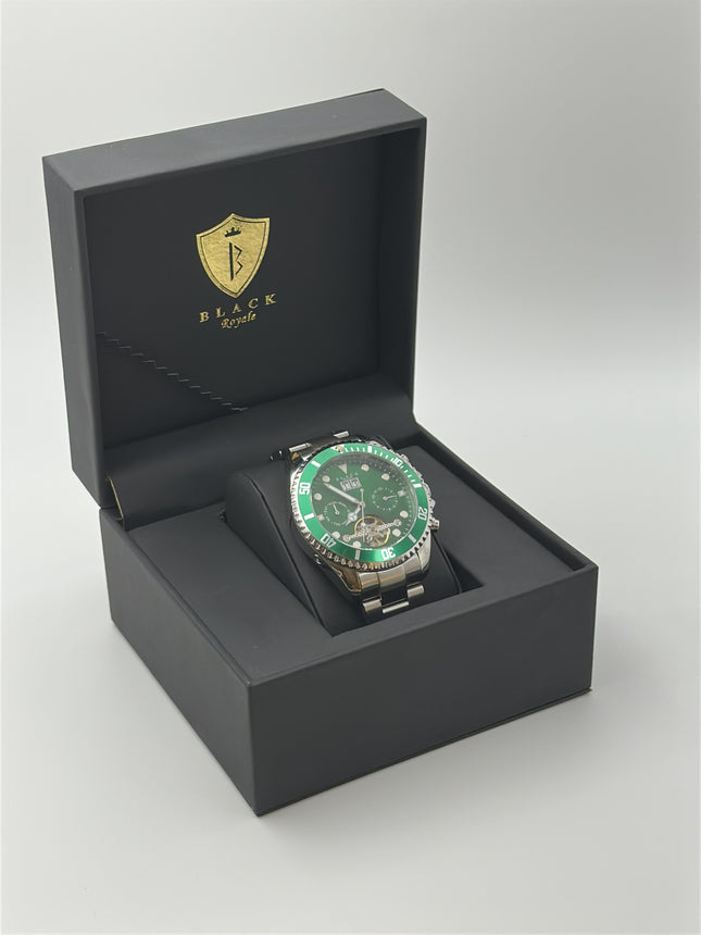 BLACK ROYAL TOURBILLION FLYWHEEL DATE AUTOMATIC - GREEN