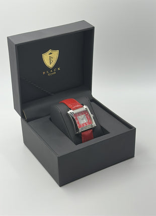 BLACK ROYALE SWISS MOVEMENT - GENUINE LEATHER - RED