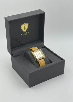 BLACK ROYALE SWISS MOVEMENT - GENUINE LEATHER - YELLOW