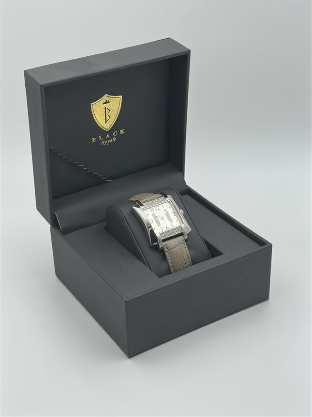 BLACK ROYALE SWISS MOVEMENT - GENUINE LEATHER - GREY
