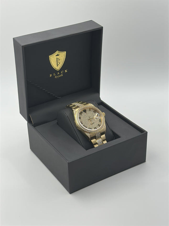BLACK ROYALE REX SWISS PRECISION - DIAMOND STUDDED - GOLD
