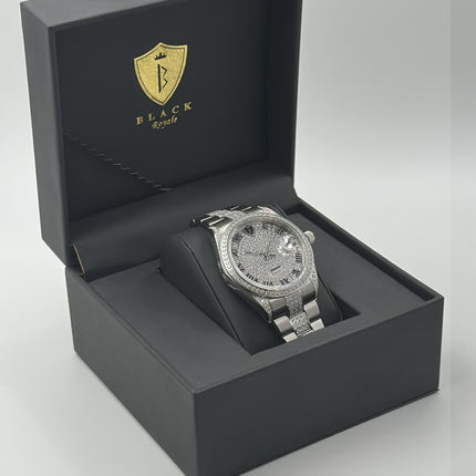 BLACK ROYALE REX SWISS PRECISION - DIAMOND STUDDED - SILVER