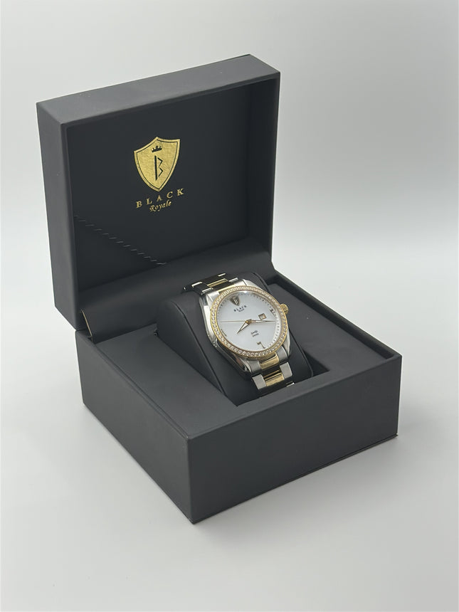 BLACK ROYALE REX SWISS PRECISION - DIAMOND STUDDED - SILVER-GOLD