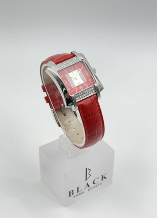BLACK ROYALE SWISS MOVEMENT - GENUINE LEATHER - RED