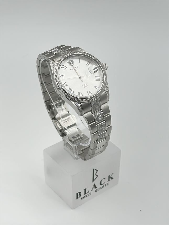 BLACK ROYALE REX SWISS PRECISION - DIAMOND STUDDED - SILVER