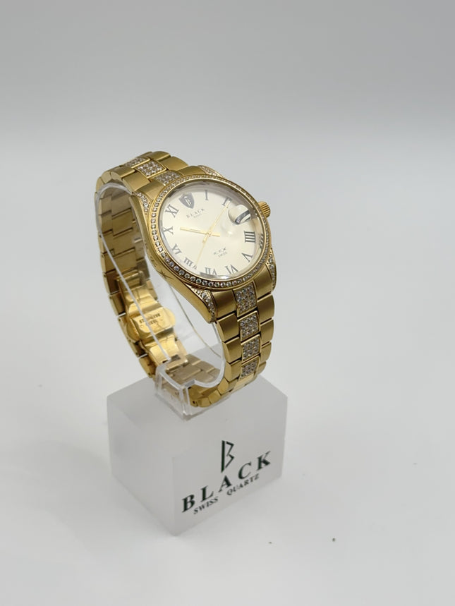 BLACK ROYALE REX SWISS PRECISION - DIAMOND STUDDED - GOLD