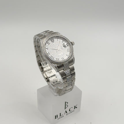 BLACK ROYALE REX SWISS PRECISION - DIAMOND STUDDED - SILVER