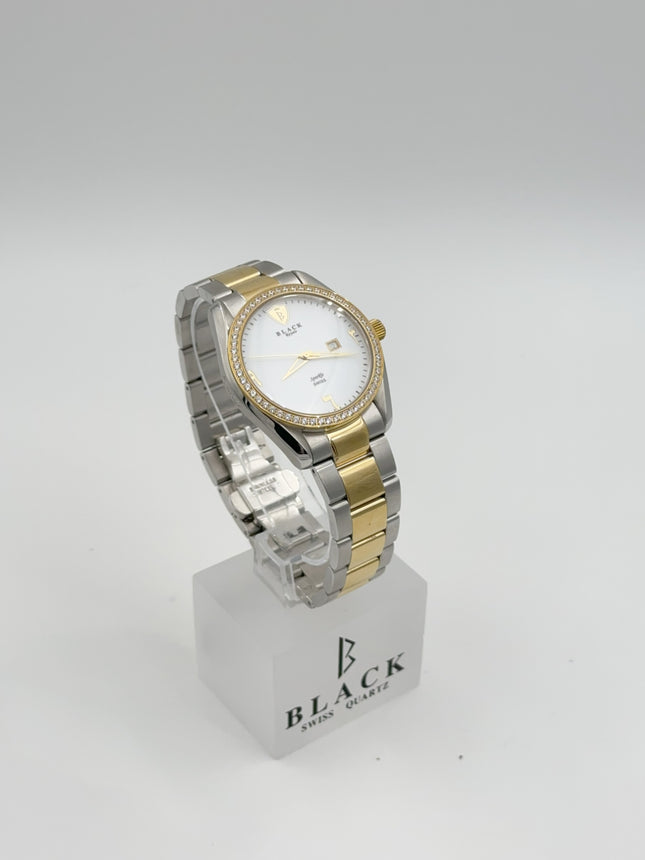 BLACK ROYALE REX SWISS PRECISION - DIAMOND STUDDED - SILVER-GOLD