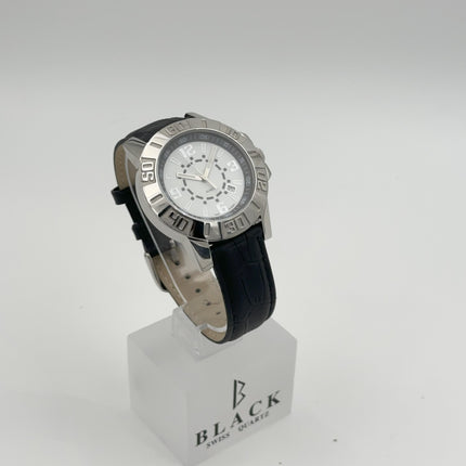 BLACK ROYALE QUARTZ SWISS MOVEMENT - GENUINE LEATHER - BLACK STRAPE