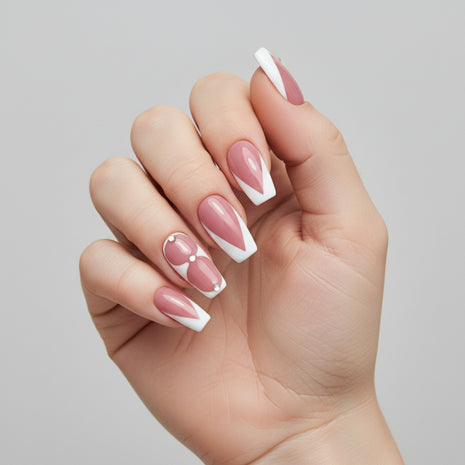 Hand-Painted French Press - On Nails - Handmade Artificial Nails