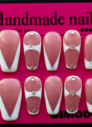 Hand-Painted French Press - On Nails - Handmade Artificial Nails