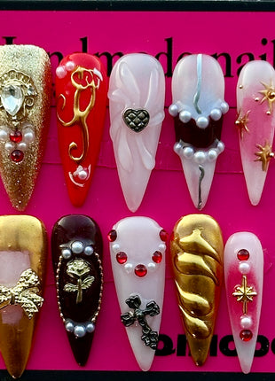 Stylish Pastel 3D Press - On Nails – Handmade with Love