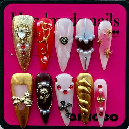 Stylish Pastel 3D Press-On Nails – Handmade with Love