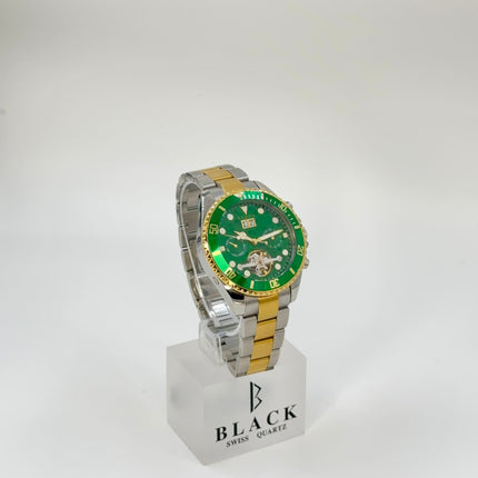 BLACK ROYAL TOURBILLION FLYWHEEL DATE AUTOMATIC - GREEN GOLD